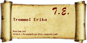 Tremmel Erika névjegykártya